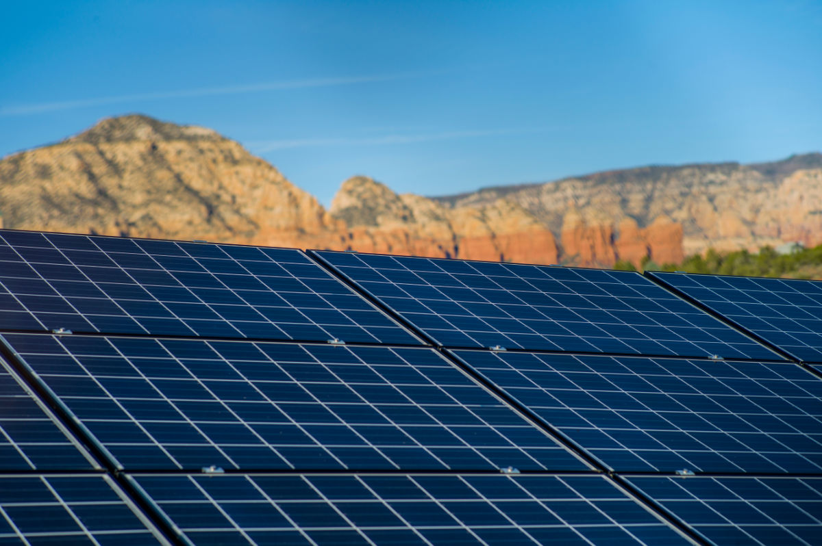 Solar panels in the desert