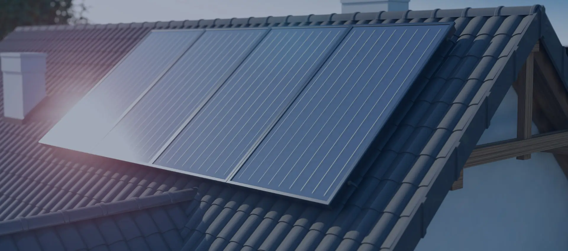 rooftop solar panels on a residential home capturing sunlight