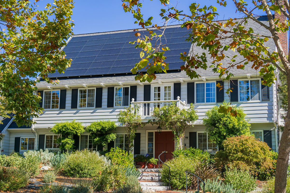 Historic home with new solar panels