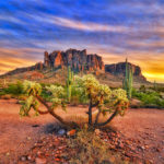 Evening photo of the Arizona desert landscape