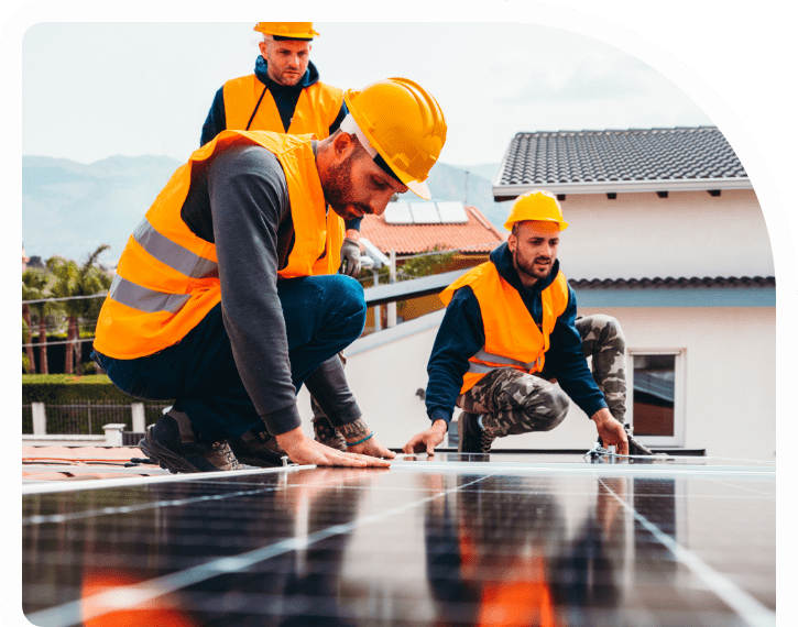 Solar Panel installers, installing solar panels on roof