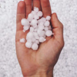 Hand hold hail stones